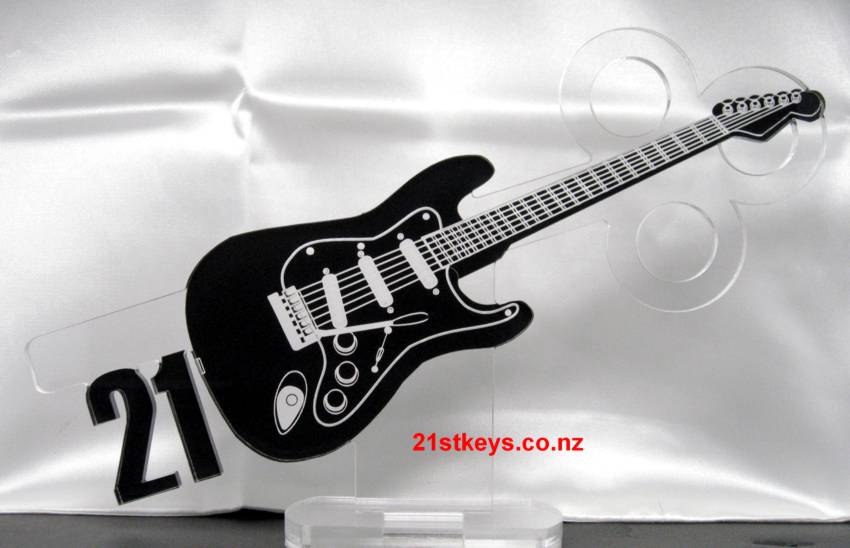 Black Rhythm Guitar 21st Birthday Key