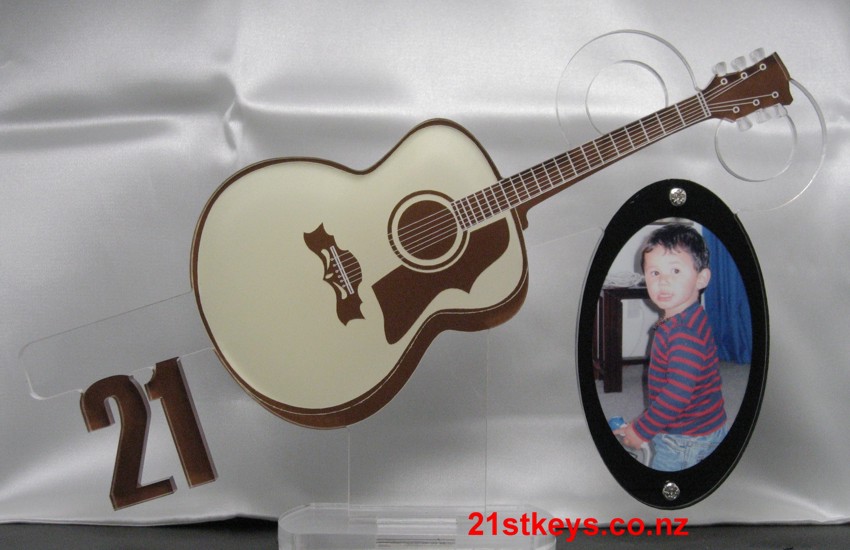 Picture Acoustic Guitar 21st Birthday Key