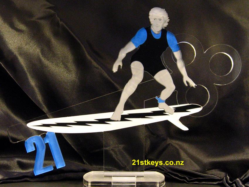 Surfer 21st Birthday Key