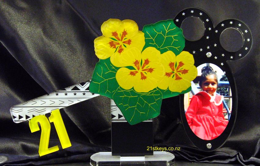 Pacific Flower Picture 21st Birthday Key